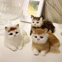 Simulation animal cat plush toy can call the cat doll model car decoration decoration decoration Birthday gift