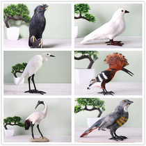Simulation bird ornaments Real feather oriole Jade Magpie bird ornaments Garden decoration Home accessories Photography props