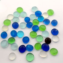 Special offer Frosted glass flat bead pebble glass stone fish tank decorative glass ball aquarium landscaping 1 bag