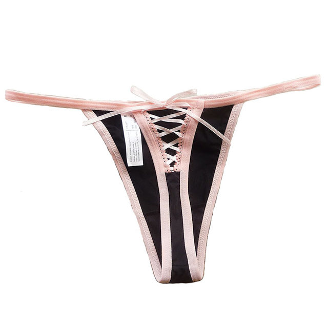 Girly Heart Thong Thin Strap Temptation See-through Feminine T-Pants Women's Underwear Low-Waist Large Fat MM Bow T-trousers