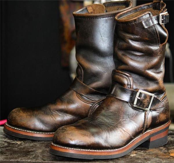 Retro Cowboy Boots for Men, Export Large Size British Leather Boots, Western Style Boots, European and American Desert Town Grassland Riding Boots