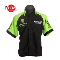 F1 racing suit trendy ins wind overalls bikers association motorcycle riding full embroidery casual short-sleeved shirt