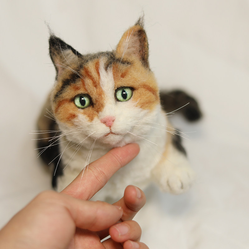 Wool Felt Custom Pet Kitty Pooch Remembering Full Body Emulation Small Animal Desktop Swing Piece Wool Felt Finished Product