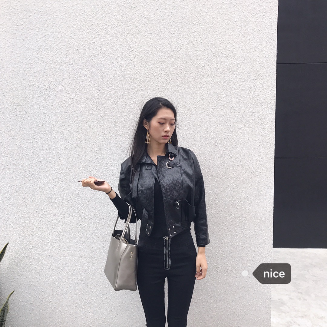 Thu Đông 2018 Dongdaemun Nữ xu hướng Hàn Quốc mới to mới ngắn tay ngắn da ngắn áo da cừu nhập khẩu