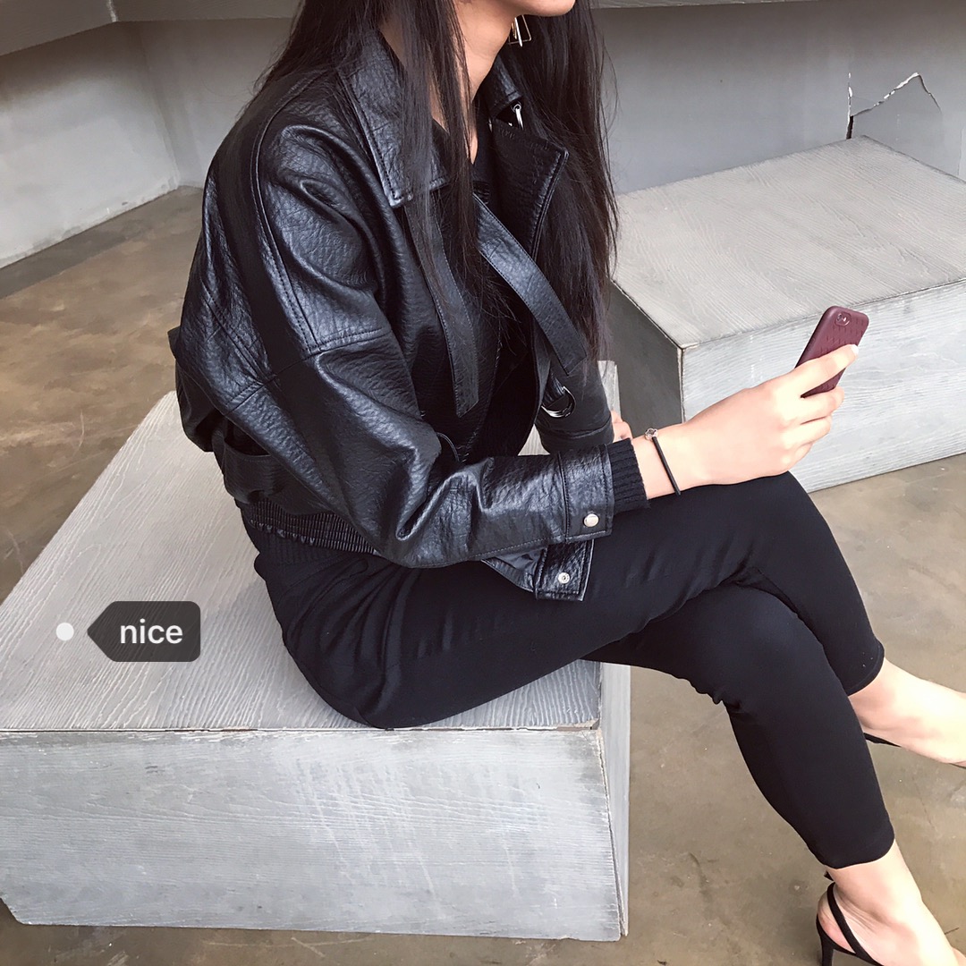 Thu Đông 2018 Dongdaemun Nữ xu hướng Hàn Quốc mới to mới ngắn tay ngắn da ngắn áo da cừu nhập khẩu