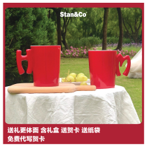 StanCo creative letter Red Year of Life mug Couple Ceramic cup Birthday wedding hand gift