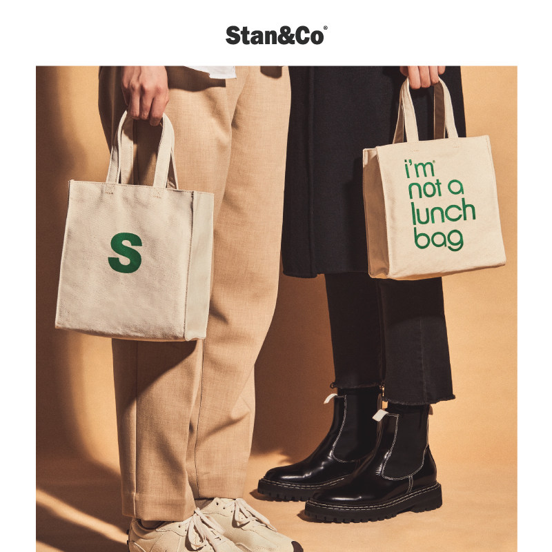 StanCo2022 new original design letter cotton canvas bag small group high sense handbag female American