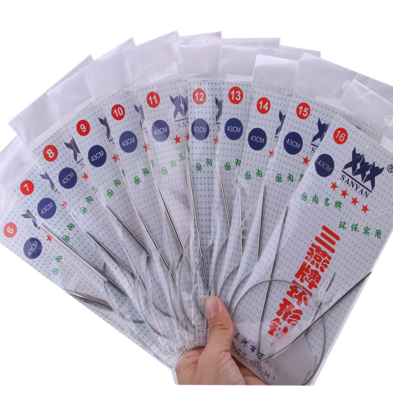 Sam Yan thép không gỉ len đan kim kim đan thẳng cụ đan thúc giục chiều dài của vòng lặp pin cung cấp gói - Công cụ & vật liệu may DIY khung thêu tròn