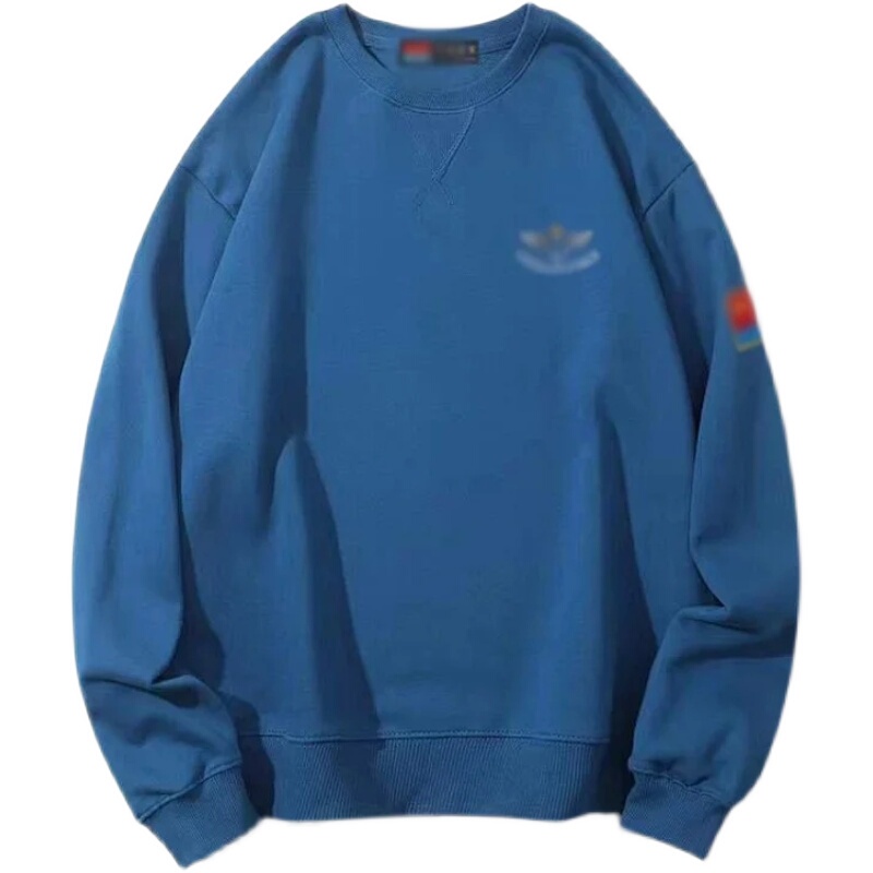 2025 Spring and Autumn Casual Aviator Sweatshirt 100% Xinjiang Cotton Flight Commemorative Navy Blue Sweatshirt