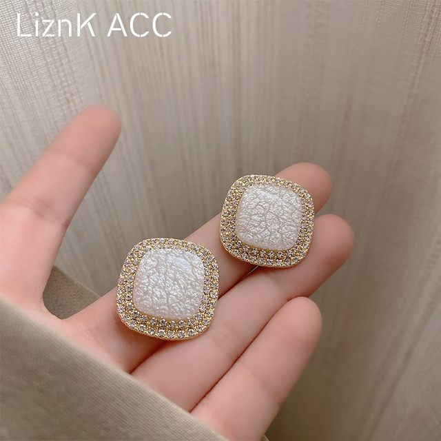 s925 silver needle niche design sense high-end geometric diamond earrings 2021 new trendy Korean autumn and winter earrings for women