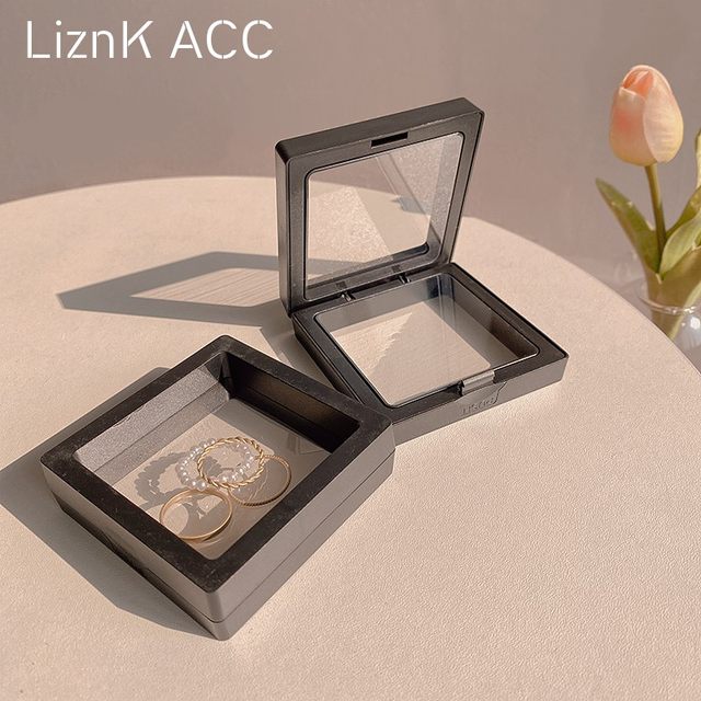 Anti-oxidation pe film earrings earrings necklace ring jewelry box small exquisite portable transparent suspension storage box