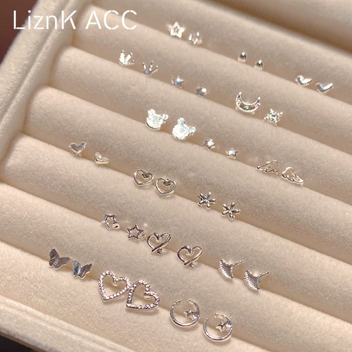 Маленький комплект, милые серьги, популярно в интернете, коллекция 2023