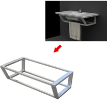 Customized waterproof and anti-rust stainless steel washbasin bracket washing hand basin marble support hanging shelf customized