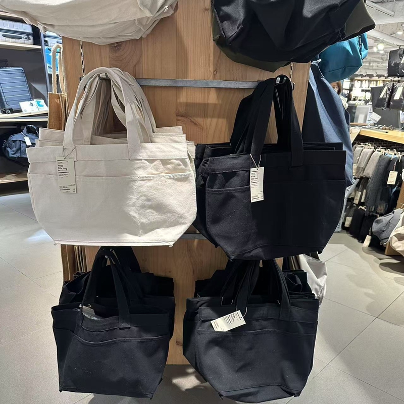 Hong Kong Purchase Muji Canvas Horizontal Shoulder Bag Wide Tote Bag