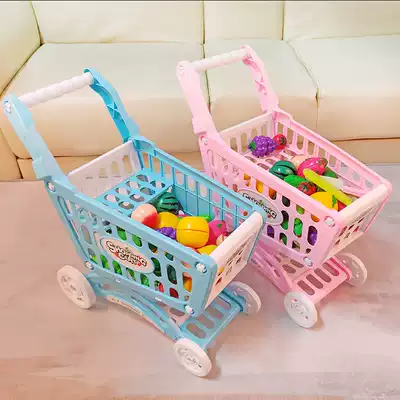Children's shopping cart Supermarket hand trolley Home wine boys and girls toys Fruits and vegetables 3 cut Le large 5 years old