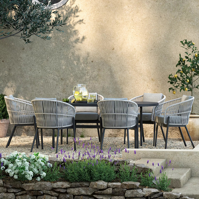 Outdoor Leisure Table And Chairs Combined Patio Table And Chairs Open-air New Nordic Combined Outdoor Balcony Home Innate Garden Villa