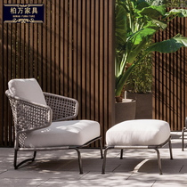 户外藤椅沙发藤编设计师软装家具单人北欧样板间酒店阳台藤编沙发