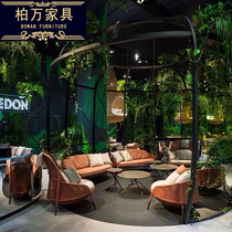 Outdoor rattan sofa Living room choreograpes Composition Balcony Small Family Nordic Courtyard Single Leisure Yangguang Room Furniture