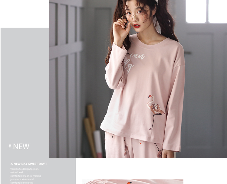 Bộ đồ ngủ nữ bằng vải cotton mùa xuân và mùa thu dài tay phiên bản Hàn Quốc của bộ đồ hai mảnh công chúa Fengyue có thể mặc bên ngoài dịch vụ gia đình bộ pijama nam