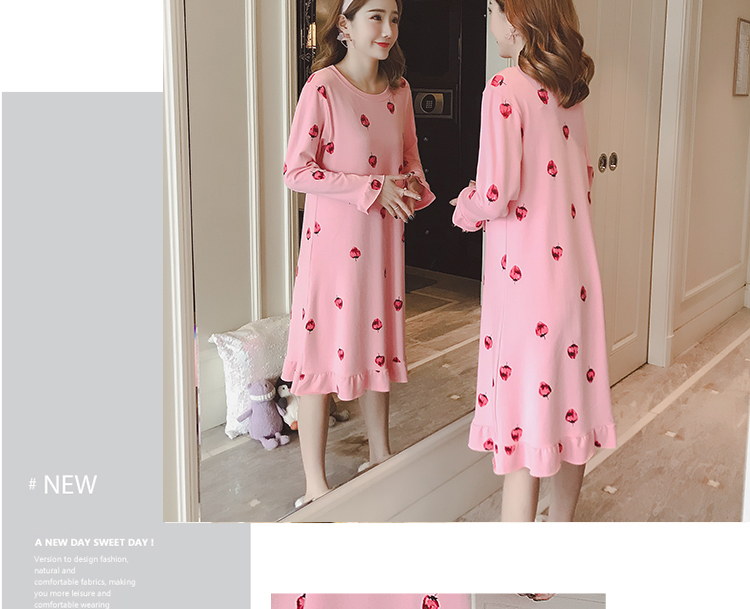 Váy ngủ dài tay nữ mùa xuân và mùa thu dài cotton sinh viên phiên bản Hàn Quốc của bộ đồ ngủ lửng gió cung hoàng đạo cỡ lớn mùa thu đông đồ bộ mặc nhà cao cấp