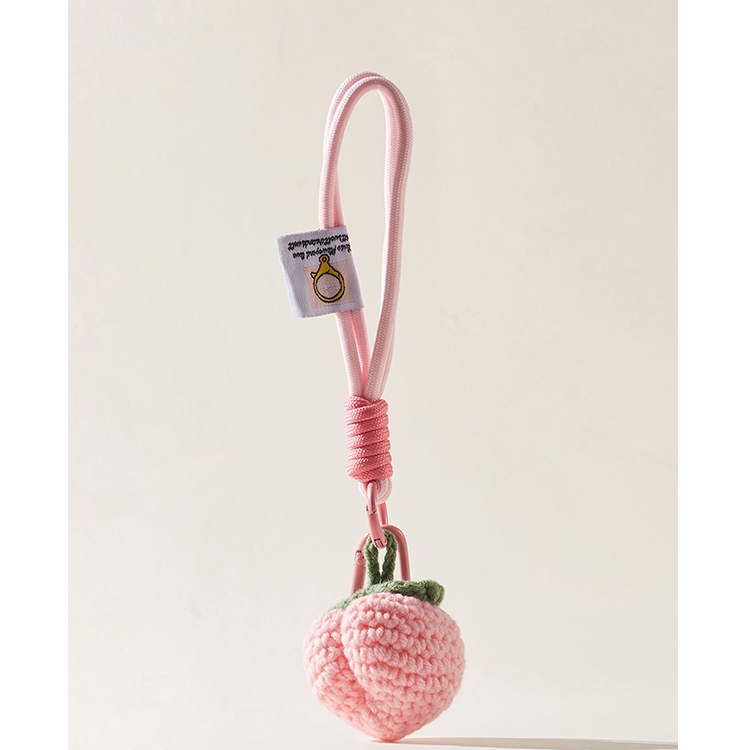 Peach Pink Crochet Mini 5cm Peach Bracelet Car Keychain Bag Pendant Accessories Peach Pink Crochet Mini 5cm Peach Bracelet Car Keychain Bag Pendant Accessories