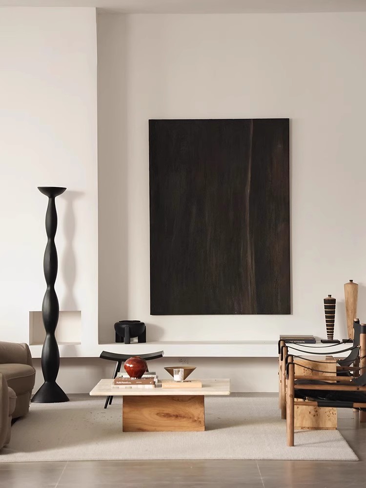 QQ ART Pure hand painted oil painting Sending Mountains of Mountain Wind Silent Wind Genguan Living Room Decoration Painting Extremely Simple Abstract Creaty Solid Hung Painting-Taobao