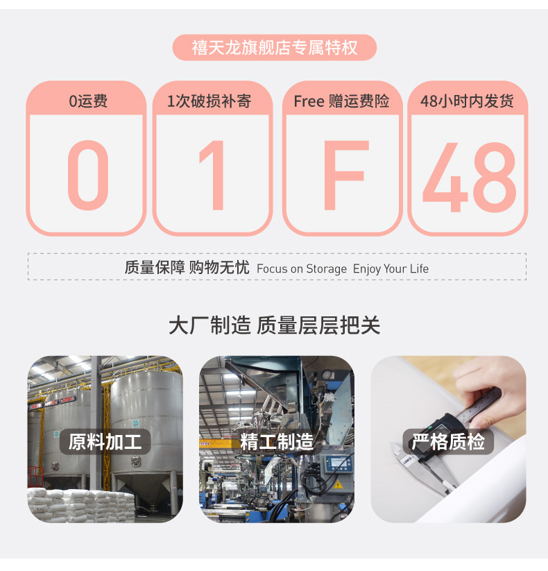 禧天龙收纳箱塑料特大号三件套有盖衣服汽车载储物儿童玩具整理盒商品详情图