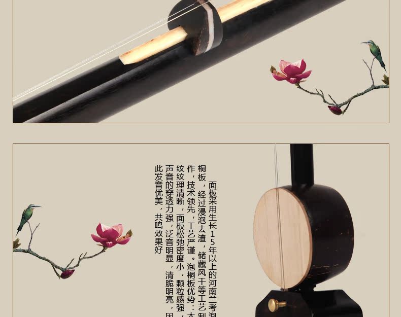 Ebony khắc tay phượng hoàng bọ cạp bình luận Yu opera Qin Opera opera Banhu nhạc cụ treble tùy chọn - Nhạc cụ dân tộc sáo điện tử
