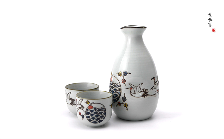 Đồ gốm sứ kiểu Nhật, cần cẩu, bình, ly rượu, cốc sake, đồ ăn Nhật, bình đựng rượu, bình đựng rượu vang trắng - Rượu vang cốc uống rượu