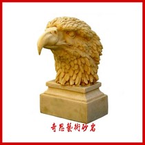 Custom Sandstone Sculpture Eu Style Spray Pool Eagle Head Garden Forest Landscape GRP Fountain Sculpture Hotel Villa Furnishing