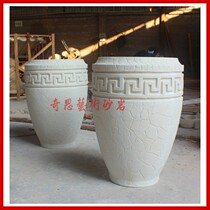 Sandstone Return Grain Flower Pot Garden Forest Landscape Flower Bowl cell Villa Image Building Greenery Renovated Sandstone Relief Background Wall