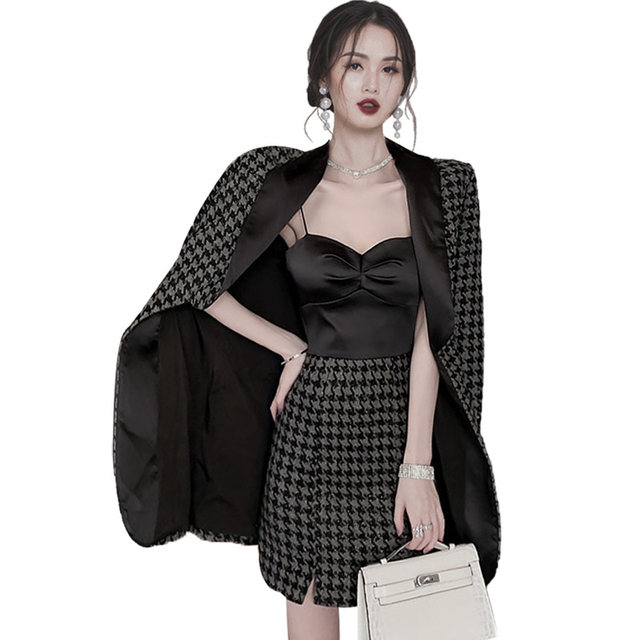 Evening dress skirt women can usually wear temperament celebrity light luxury small high-end winter birthday party small annual meeting