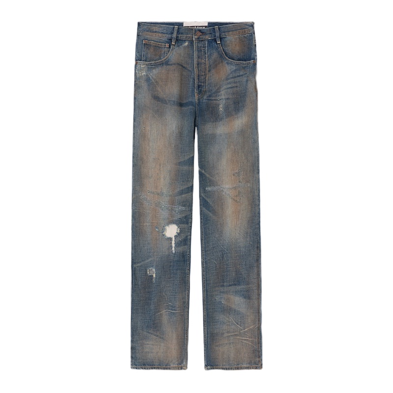 Ashes&Anew Nevada Washed Mid-High Waist Slightly Loose Straight-Leg Jeans
