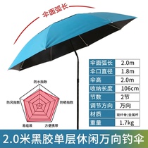 New fishing umbrella universal large fishing umbrella extra large 2023 new thickened three folding sun protection rainstorm sunshade fishing umbrella