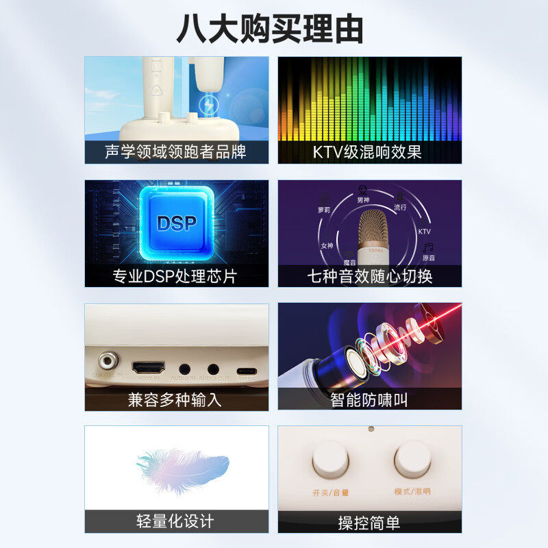 Edifier Tu52 Wireless Portable Microphone U-Band Adjustable Frequency Wireless Microphone with Adapter