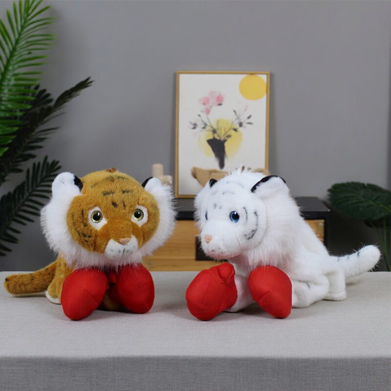 Tiger Boxer Puppet with Simulated Sound Plush Toy Parent-Child Interactive Doll for Boys and Girls Early Education Gift Tiger Boxer Puppet with Simulated Sound Plush Toy Parent-Child Interactive Doll for Boys and Girls Early Education Gift