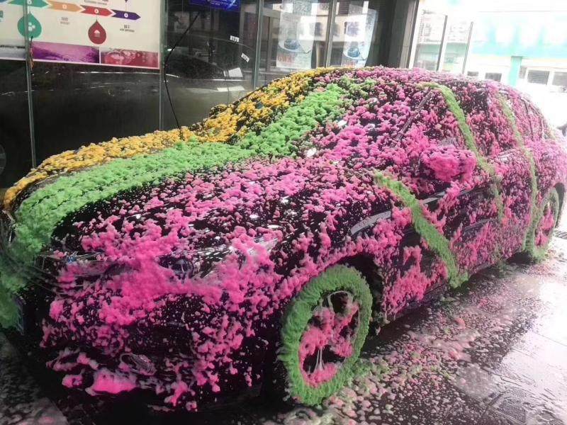 Color Car Wash Liquid Concentrated Dazzling Car Wash Fragrant Wave Cake Mesh Red Rainbow Bubble Decontamination Brightening Color Bubble Bath Neutral