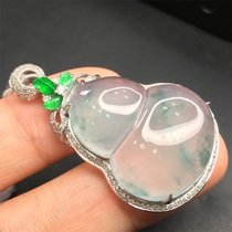 Quarrying Weng ice seed Jade white ice floating orchid gourd pendant kgold jewelry natural jade