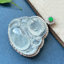 Quarrying natural Myanmar Jade high ice big Buddha male pendant kgold inlay jewelry pendant
