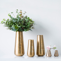 India imported aluminum vase Nordic style simple gold silk vase Home desktop decoration flower ornaments