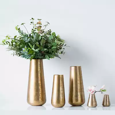 India imported aluminum vase Nordic simple golden silk vase home desktop decorative flower Ware ornaments