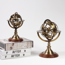 American bronze globe Home furnishings Office study ball instrument ornaments Bookshelf bookcase ornaments ornaments