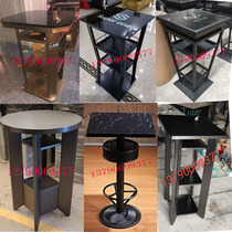 Custom bar Stainless Steel Loose Table Clear Bar High Foot Table And Chairs Night Field Jing Di Bar Iron Art High Bar Table And Chairs