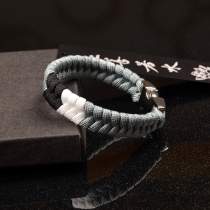 Umbrella rope mens bracelet pure hand woven womens bracelet fish bone outdoor hand rope couple custom lettering