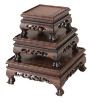 Mahogany stone base chicken wing Wood teapot purple sand pot wooden seat solid wood vase bonsai frame wood carving ornaments base