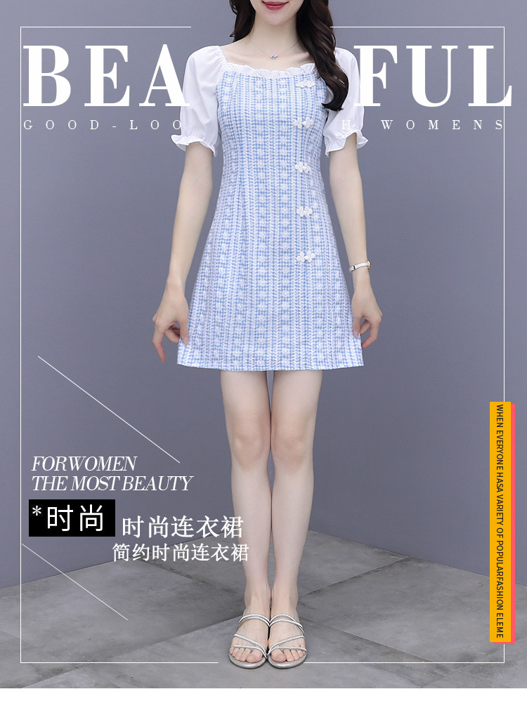 连衣裙女法式复古改良版a字裙子甜美夏2021新款泡泡袖一字肩 中洲网批 批发货源 搜款网