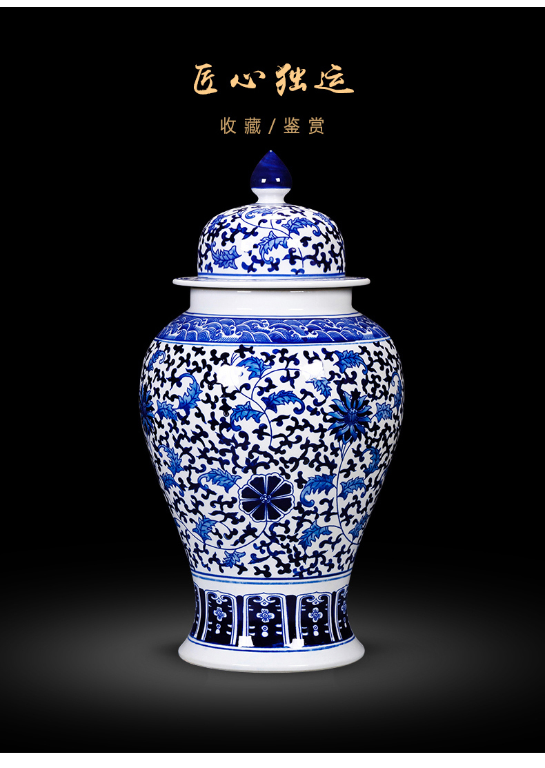 Jingdezhen ceramic vases, flower arrangement sitting room adornment of TV ark, of Chinese style household furnishing articles antique blue and white porcelain vase