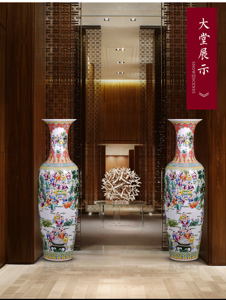 Jingdezhen ceramic hand - made pastel the ancient philosophers figure of large vases, Chinese style living room furnishing articles for the opening move decorations