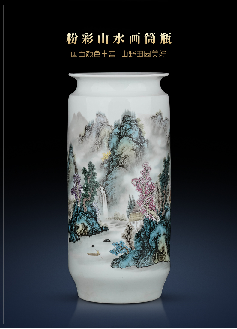 Archaize of jingdezhen ceramics powder enamel vase Chinese flower arranging furnishing articles sitting room TV ark home desktop ornaments