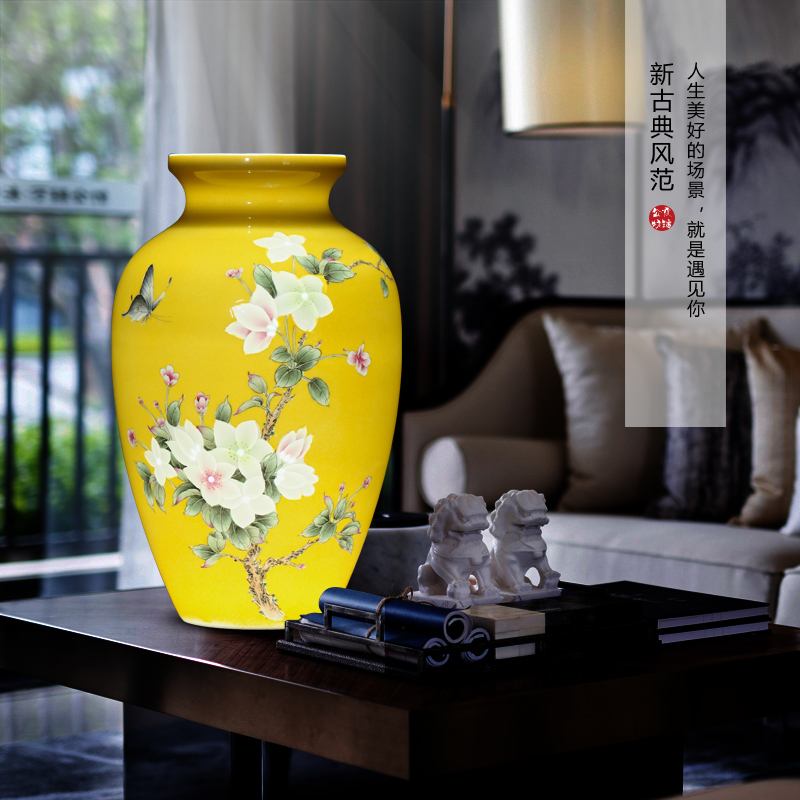 Jingdezhen ceramics vase flower arranging furnishing articles creative home sitting room TV cabinet decoration wedding gift
